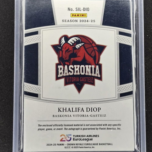 Khalifa Diop Patch-Auto 2024-2025 Panini Crown Royale EuroLeague card like new