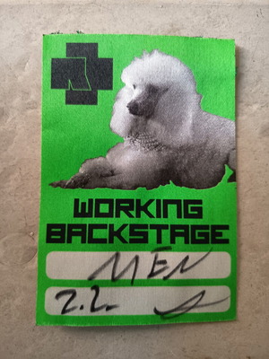 Rammstein working pass used from Manchester concert