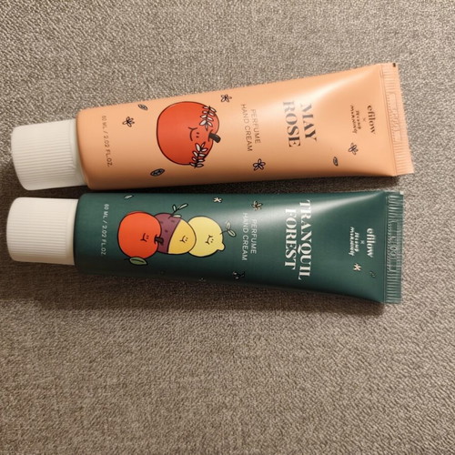 Efilow x Second Morning hand creams lightly used, May Rose and Tranquil Forest