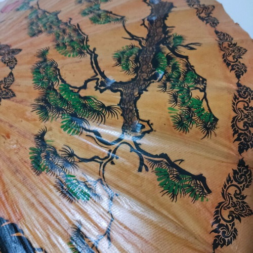 Chinese handmade umbrella used, made of rice paper and bamboo