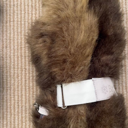 BARTS gloves with eco fur and leather S/M like new, brown