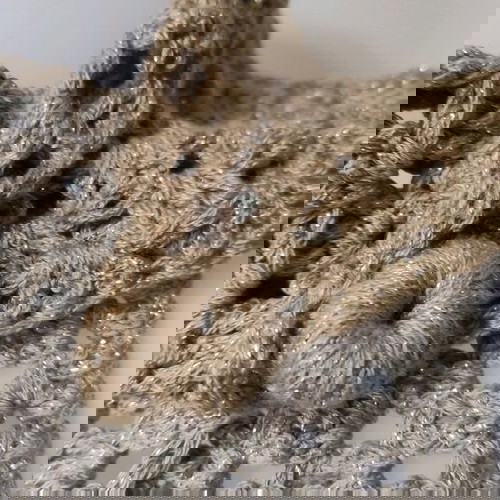 Ανοιξιάτικη γιακάς-μαντήλι από βαμβάκι και λάμε νέος, μπεζ