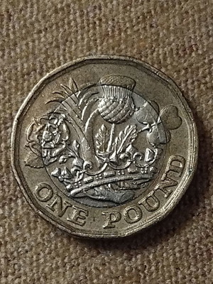 United Kingdom 1 Pound Coin 2017 used, Queen Elizabeth