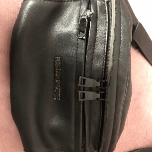 Waist bag used, black, 2 external and 1 internal pocket