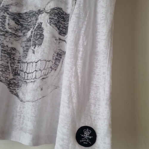 Fashion Pirate Ibiza T-shirt with skull print, XL, white