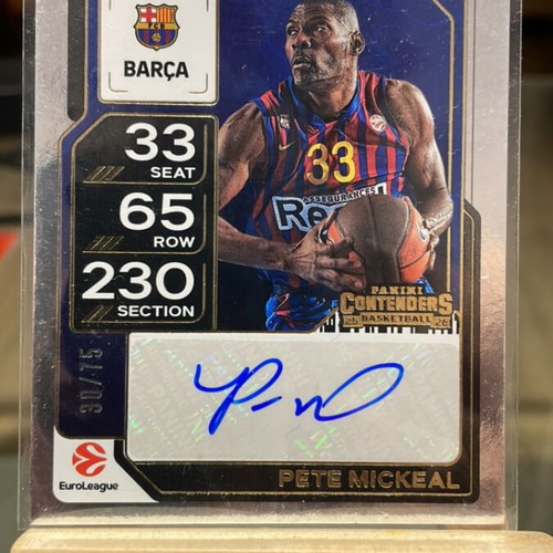 Pete Mickeal Auto Playoff Ticket 30/75 Panini Contenders