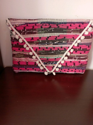 Boho envelope bag handmade large 35x25 like new