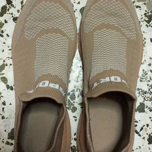 Slip-on sock-style athletic shoes, beige-brown