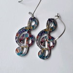 Treble clef earrings dangle with colors