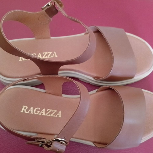 Ragazza leather platform sandals like new, brown