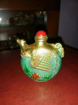 Chinese snuff bottle used, hand-painted for perfume