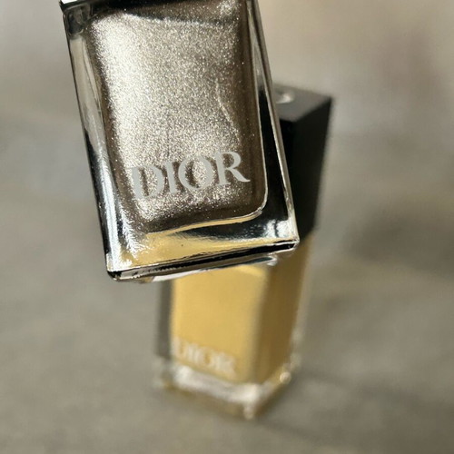 Dior nail polish used, 2 pcs in gold and silver shades