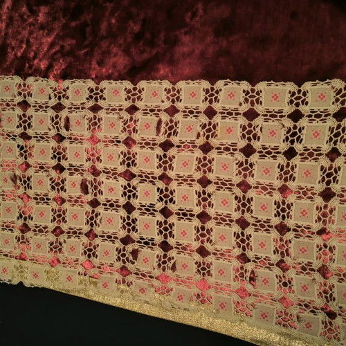 Handicraft with red design and gift napkin