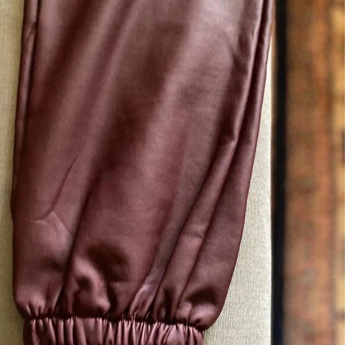 Celestino Burgundy Leather Pants new, size S-M