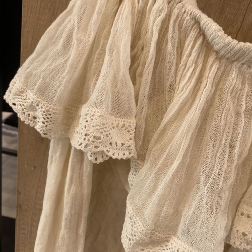 Cotton strapless dress one size beige like new