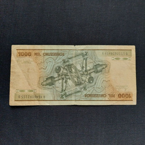 Brasil 1000=500=100 Cruzeiros banknotes used, set of 3