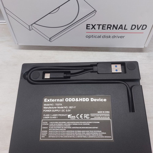 Unitek T037A External DVD/CD Drive 5-in-1 with USB Hub and SD Slot new