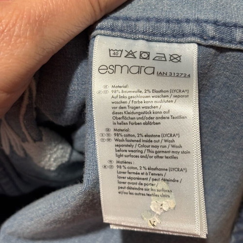 Esmara women's denim jacket like new with embroidery blue size L