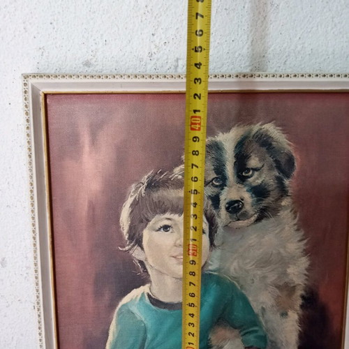 Child with Dog Painting used