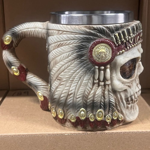 Indian Skull Mug new with stainless steel interior