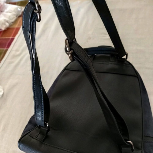 Blue faux suede backpack like new