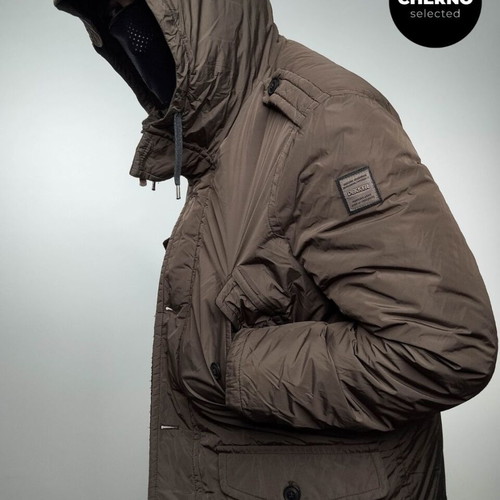 Dekker hooded goose down jacket XL like new, brown-gray