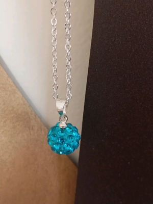 Necklace blue, 18kgp stamp, like new