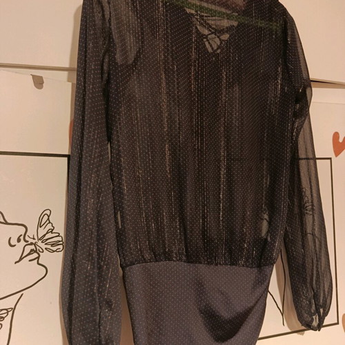Stradivarius transparent bodysuit new in purple shades with gold details no Small