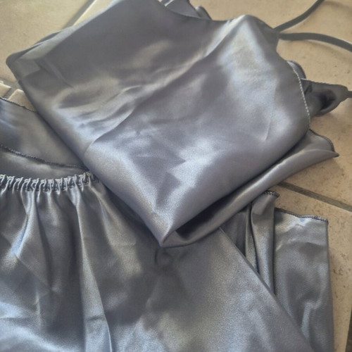 Primark satin pajama set new, gray and blue