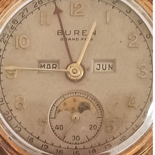 Buren Grand Prix watch used, Swiss complication 50s