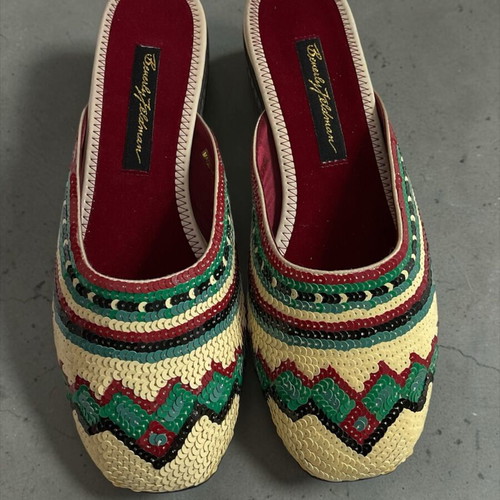 Beverly Feldman Ice Queen mules new, size 36, multicolor