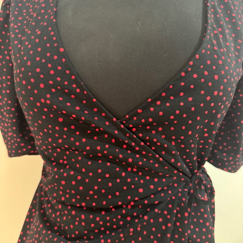 Pull & Bear black dress like new, wrap style with red dots