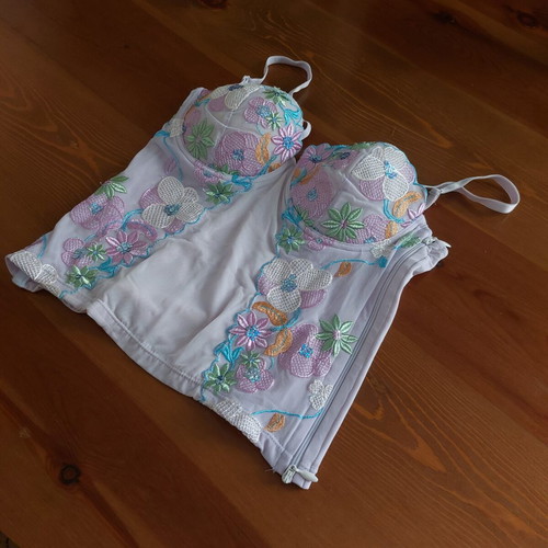Floral bustier corset top Luna like new, EU 75B, lilac