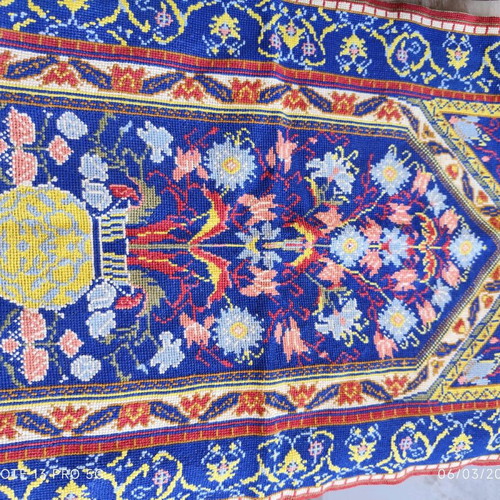 Handmade counted embroidery table runner new, length 73 width 40