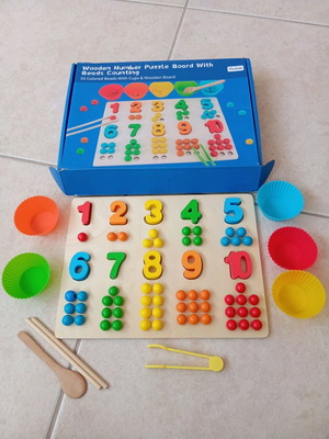 Educational wooden fine motor skills toy like new