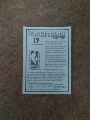 Αυτοκόλλητο Panini NBA Basketball '95-'96 Νο17 καινούργιο