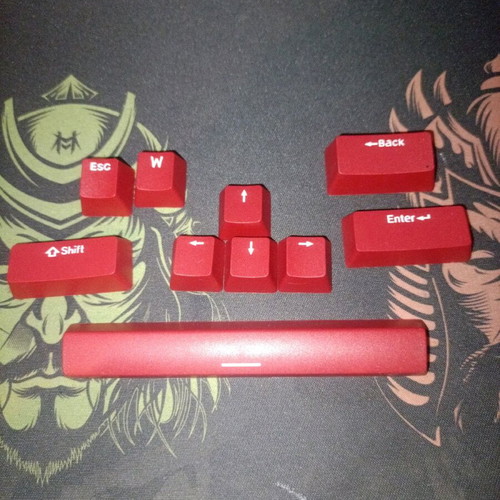 Key caps red for mechanical keyboard used
