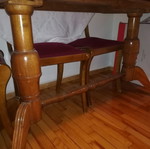 Solid dining table used, handmade with veneer