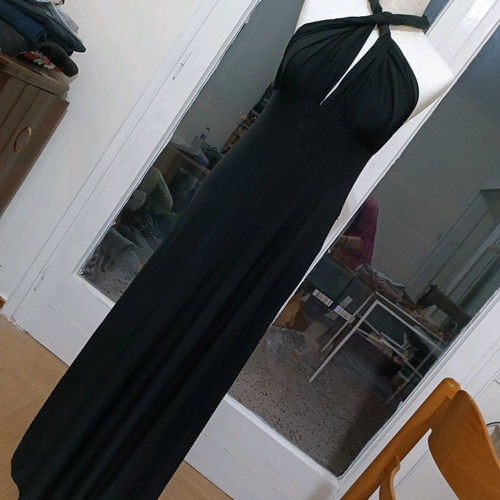 Black long versatile dress new, size S-M