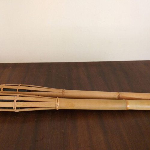 Bamboo garden torches like new, set of 2 pieces