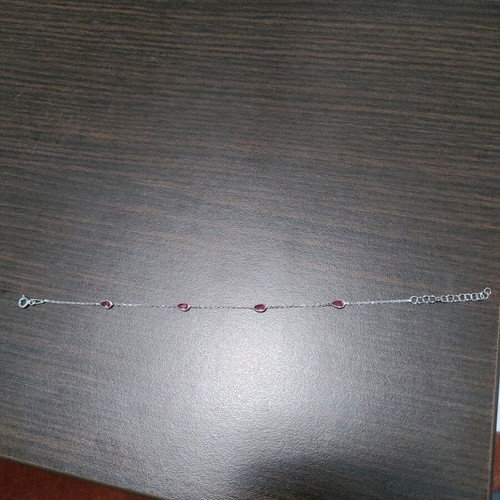 925 women's bracelet new with red stones