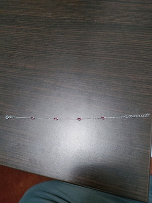925 women's bracelet new with red stones