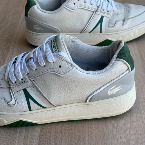 Lacoste sneakers used, white with dark green details, size 44