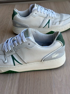 Lacoste sneakers used, white with dark green details, size 44