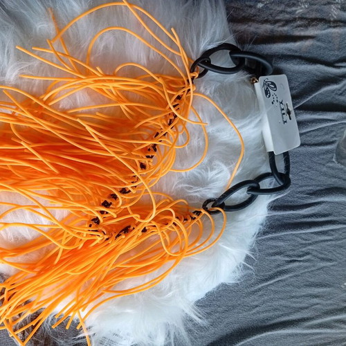 Necklace orange black new unused