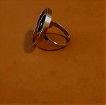  Ασημένιο δαχτυλίδι 925 με υγρό γυαλί σε φθινοπωρινά χρώματα