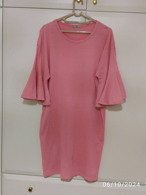 Zara midi dress pink used, medium/large, oversized
