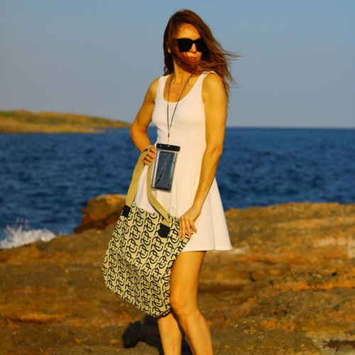 Handmade shoulder shopping bags new, in black and beige