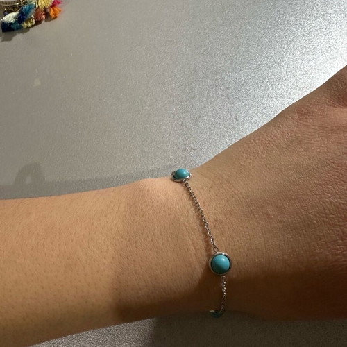 Steel bracelet with turquoise stones like new