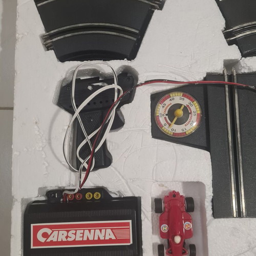 Carsenna battery-operated slot car track vintage set used, 80s